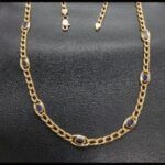 Cadena oro amarillo 18k con piedras de color azul 47,5 cm