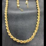 Cordón oro amarillo 18k de 50 cm con cadena de seguridad