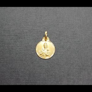 Medalla oro amarillo 18k pequeña de la virgen del Carmen