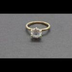 Solitario oro amarillo 18k nº 12 con circonita blanca