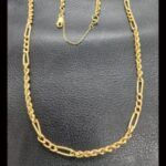 Cordón mixto oro amarillo 18k con eslabón cartier y cordon 50 cm con cadena de seguridad