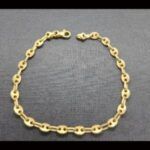 Pulsera oro amarillo 18k eslabón tipo calabrote plano 19,5 cm
