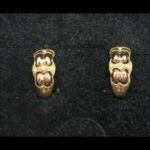 Pendientes oro amarillo y rosa 18k con circonitas blancas, cierre tipo omega