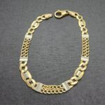 Pulsera oro amarillo 18k eslabones mixtos forma cadenas y alargados