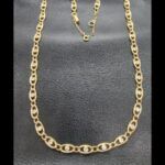 Gargantilla oro amarillo 18k de 50 cm con circonitas blancas y cadena de seguridad