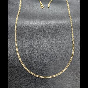 Cadena oro amarillo 18k de 45 cm eslabón ovalado con barra