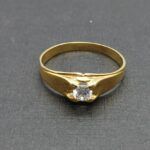 Solitario oro amarillo 18k nº 21 con circonita blanca