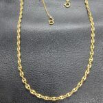 Cadena oro amarillo 18k eslabon tipo calabrote con cadena de seguridad 40 cm