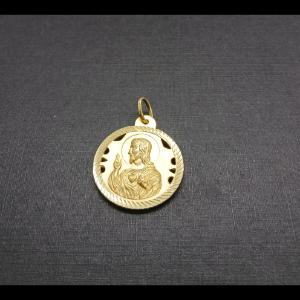 Medalla oro amarillo 18k del Escapulario