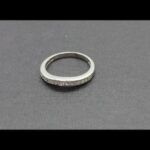 Anillo oro blanco 14k nº 14 forma ondulada con puntas de brillantes