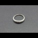 Anillo oro blanco 14k nº 14 forma ondulada con puntas de brillantes