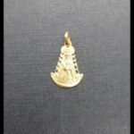 Colgante oro amarillo 18k silueta de la Virgen del Rocio