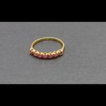 Anillo oro amarillo 18k nº 18,5 con piedras rosas