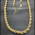 Cordón oro amarillo 18k con cadena de seguridad 60,5 cm
