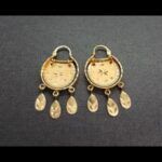 Argollas oro amarillo 18k tipo pandereta con lágrimas
