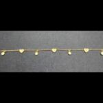 Pulsera oro amarillo 18k con corazones y colgantes redondos decorado todo con puntas de brillantes 24 cm