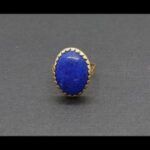 Anillo oro amarillo 18k con piedra ovalada de color azul nº 17