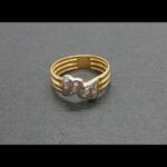 Anillo oro amarillo 18k con forma de corazones y puntas de brillantes nº 14