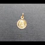 Medalla oro amarillo 18k del escapulario tamaño pequeño