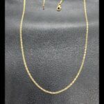 Cadena oro amarillo 18k eslabón plano tipo ojo de lince 45,5 cm