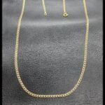 Cadena oro amarillo 18k eslabón barbada plana 60 cm