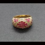 Anillo oro amarillo 18k con circonitas nº 17