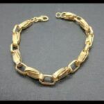 Pulsera oro amarillo 18k con eslabones entrelazados 21,5 cm