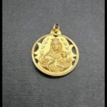 Medalla oro amarillo 18 qt del Escapulario