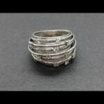 Anillo oro blanco vintage 18 qt nº14 multibanda con 12 brillantes al aire engastado en garras