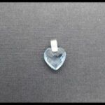 Colgante oro blanco 18 qt con piedra color celeste forma corazón de Tous