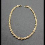 Pulsera forma cordón oro amarillo de 18 qt(19 cm)