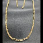 Cadena oro amarillo 18 qt de 64 cm mixta forma cordón y eslabones alargados