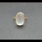 Anillo oro amarillo 18k con piedra blanca ovalada nº 24