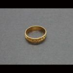 Alianza oro amarillo 18k con dibujos de hojas nº 17