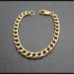 Pulsera oro amarillo 18k eslabón tipo barbada 18cm
