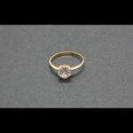 Anillo oro amarillo 18k tipo solitario con circonita nº 12