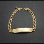 Esclava oro amarillo 18k pulsera con eslabón forma redonda (20 cm)