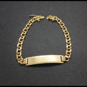 Esclava oro amarillo 18k pulsera con eslabón forma redonda (20 cm)