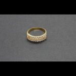 Anillo doble oro amarillo 18k nº 15,5 con circonitas blancas