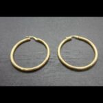 Argollas oro amarillo 18k lisas forma redondeada(3,5 cm de diámetro)