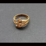 Anillo oro amarillo 18k con forma de serpiente con puntas de brillantes nº 13