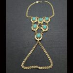 Manita oro amarillo 18k con piedras de color turquesa