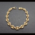 Pulsera oro amarillo 18k eslabón de calabrote 19 cm
