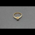 Solitario oro amarillo 18k nº 11 con circonita blanca
