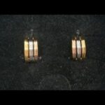Pendientes oro amarillo rosa y blanco 18k, cierre tipo omega