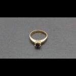 Anillo oro amarillo 18k tipo solitario con piedra azul nº 14