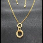 Cadena oro amarillo 18k con colgante forma redonda 44 cm