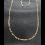 Cadena oro amarillo y blanco 18 k de 56 cm eslabones forma cartier