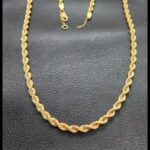 Cordón oro amarillo 18k con cadena de seguridad 51 cm
